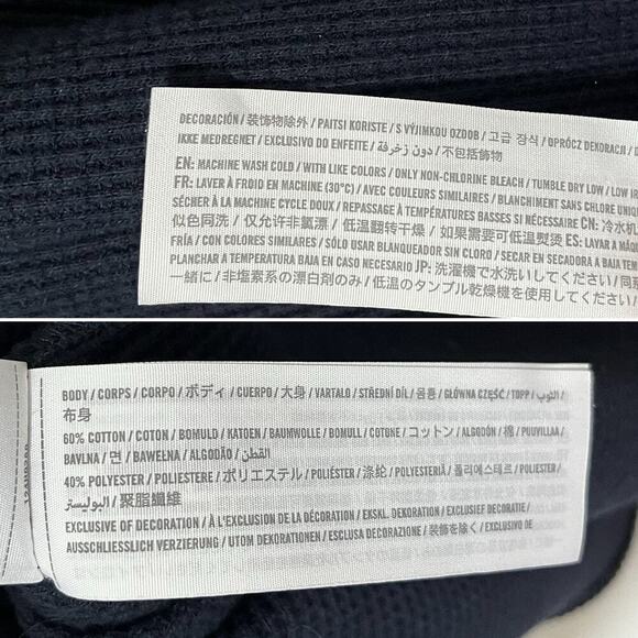 Abercrombie & Fitch Men's Ribbed Henley Top Size L Navy Fitted Y2K Preppy - Picture 6 of 6